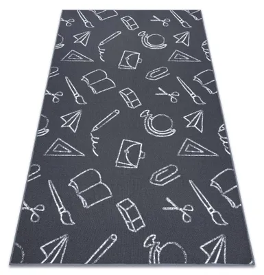 Produktbild von Teppich für Kinder SCHOOL Schule grau Grau 100x200 cm