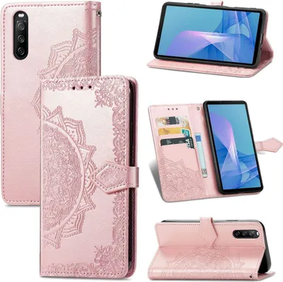 Produktbild von König Design Hülle kompatibel mit Sony Xperia 10 III Kunstleder Handyhülle - Handy Case Rosa