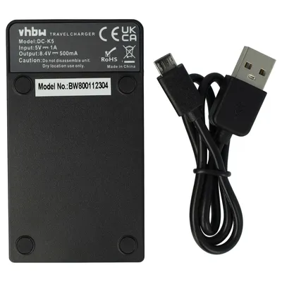 Produktbild von vhbw USB-C Ladegerät kompatibel mit Sony Alpha A7S, ILCE-6300, ILCE-6000, ILCE-7RM2, NEX-3, NEX-3A Kamera - Ladeschale + USB-C Kabel Ladeanzeige