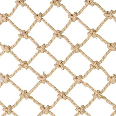 Obrázok produktu pre Bezpečnostná a dekoračná sieť Unyqoos® z juty, 1 x 3 m, šnúra s priemerom 4 mm, oka s priemerom 6 cm – odolná voči poveternostným vplyvom, ochranná sieť pre deti a domáce zvieratá, na balkón, schody