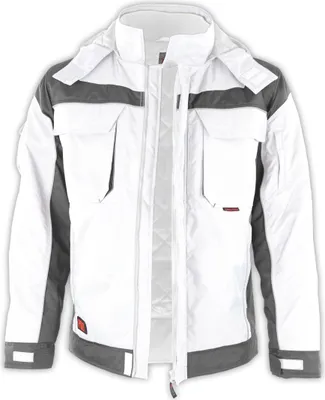 Produktbild von Qualitex Winterjacke - Wetterfeste Herren-Winterjacke mit 8 Taschen – warm, funktional & flexibel - in Farbe: weiß/grau - Herren: 4XL - Damen: 60