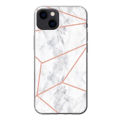 Produktbild von MuchoWow® Handyhülle Schutzhülle Hülle für iPhone 13 Marmor - Roségold - Weiß Silikon Softcase Handy Hülle - Karteninhaber