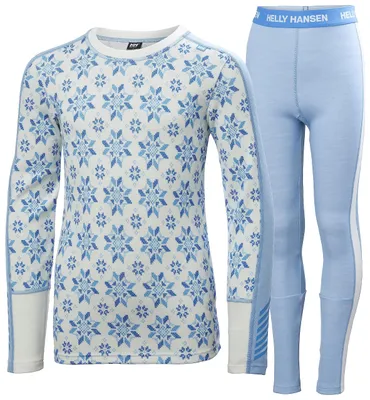 Immagine prodotto di Set completo da bambino/a unisex Helly Hansen Jr Graphic Lifa Merino, blu chiaro, taglia 16