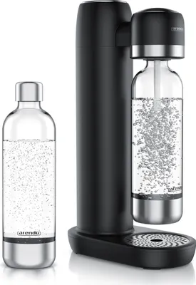 Produktbild von Arendo Wassersprudler, Soda Maker, inkl. 2x 1L PET-Flasche, BPA-frei, fein dosierbar, kompatibel mit 60l CO2-Zylindern, SodaStream Easy/Cool, PET/ABS, schwarz