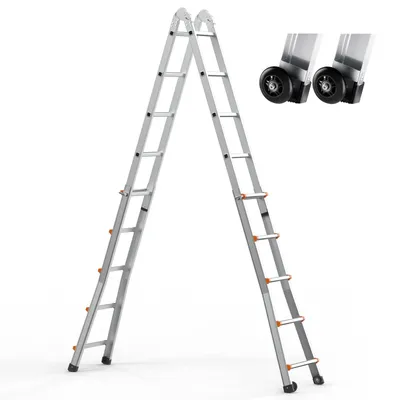 Produktbild von Teleskopische A-Leiter – Aluminium-Arbeitsleiter mit einer Tragfähigkeit von 150 kg