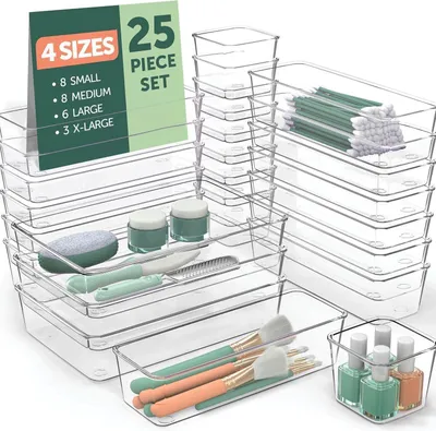 Produktbild von Kühlschranklagerbehälter - Durchsichtige Lebensmittelaufbewahrungsboxen - Set von 25