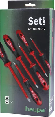 Image de Jeu de tournevis HAUPA, 1000 V, fente et PZ, 1 pièce.