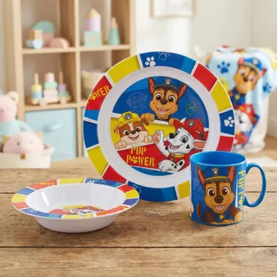 Produktbild von Paw Patrol Chase Marshall Kinder Geschirr-Set 3 teilig