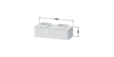 Produktbild von Waschtischunterbau HAPPY D.2 PLUS 1300x550mm 1 Ausz. ta s-matt o ES taupe supermatt ohne Einrichtungssystem