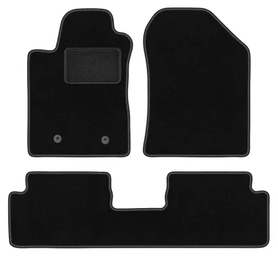 Obrázek produktu pro Velurové autokoberce pro: Toyota Corolla Verso II 2004-2009 (minivan) – sada 4 ks, černé, na míru – Wielganizator LUX