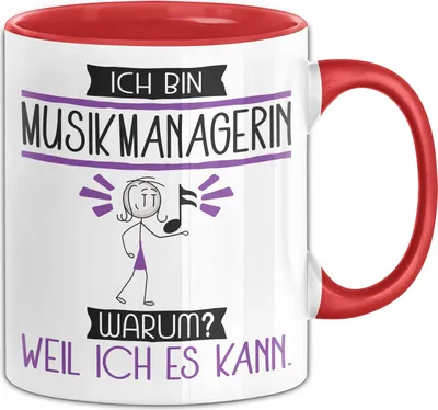 Produktbild von Musikmanagerin Tasse Geschenk Ich Bin Musikmanagerin Warum Weil Ich Es Kann Geschenkidee Geburtstag (Rot)