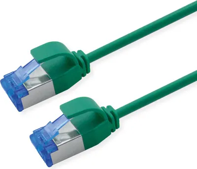 Produktbild von ROLINE Patchkabel Cat.6A (Class EA) S/FTP (PiMF), LSOH, PoE, grün, 1 m