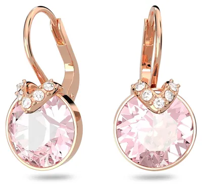 Image de Boucles d'oreilles pendantes Swarovski Bella V, ornées de cristaux Swarovski étincelants et plaquées en rose