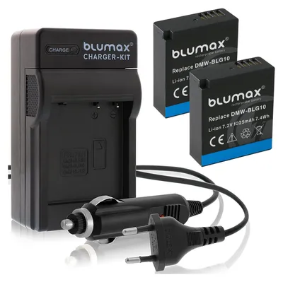 Produktbild von 2x Akku + Lader für Panasonic DMW-BLG10 DMW-BLG10E DC-GX9 DMC-GX7 1025 mAh