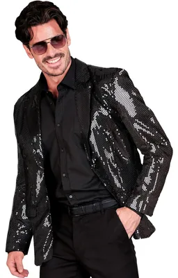 Productafbeelding van Paillettenblazer, heren, zwart, maat M