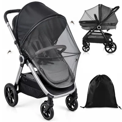 Image de Moustiquaire 2-en-1 avec protection solaire pour poussette