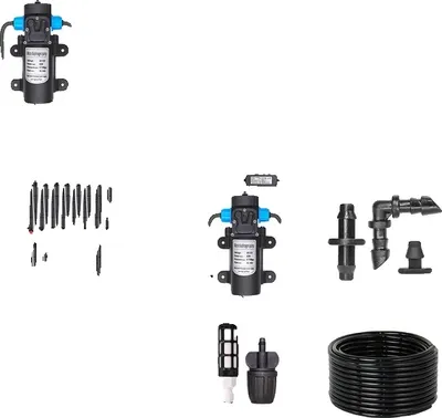 Immagine prodotto di Sistema di irrigazione a goccia, set di irrigazione automatica, gocciolatori regolabili, Kit K