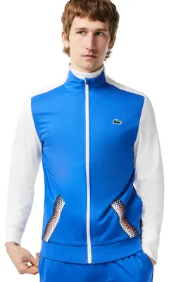 Image de Pull de sport pour hommes Lacoste, ensemble de survêtement, bleu et blanc, taille XS