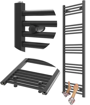 Immagine prodotto di Granitan - Radiatore da bagno - Scaldasalviette - 50x140 cm - Nero - Scaldasalviette - BRENO