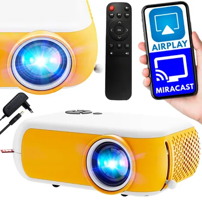 Zdjęcie produktu dla Mini przenośny projektor wideo Full HD - żółty