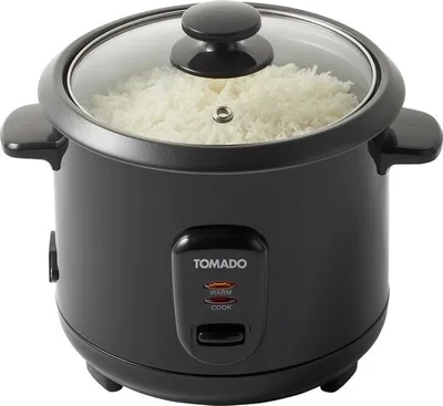Produktbild von Tomado Tomado TRC1001B - Reiskocher - 5 Portionen - Fassungsvermögen 1 Liter - Warmhaltefunktion - Antihaftbeschichtung - Schwarz