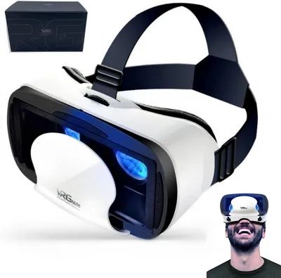 Immagine prodotto di Visore per la realtà virtuale - Occhiali 3D - Esperienze virtuali - Compatibile con smartphone di diverse marche - Schermo da 5-7 pollici - Bianco