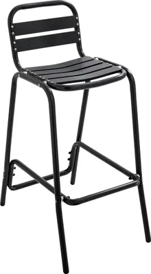 Produktbild von Hoher Hocker aus schwarz eloxiertem Aluminium - Oviala Soho