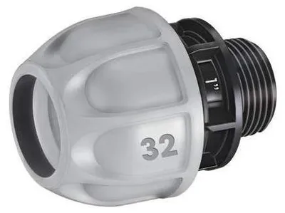 Obrázok produktu pre Spojka Claber pre podzemné zavlažovanie, Ø 32 mm, závit 25 mm (1"), vonkajší závit, polyetylén