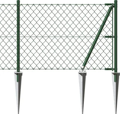 Produktbild von Alberts Maschendrahtzaun, Höhe 150 cm, Länge 15 m, Zaun-Komplettset mit Bodenhülse ohne Einbetonieren, grün, Maschenweite 60 x 60 mm
