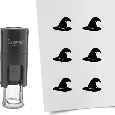 Produktbild von CombiCraft Selbstfärbender Stempel 'Hexenhut' in der Farbe Schwarz, Ø10mm