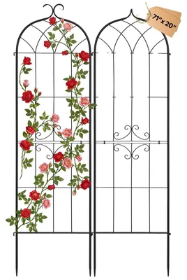 Zdjęcie produktu dla Kratka wspinakowa VEVOR, 180 x 52,5 cm, zestaw 2 szt., metalowa podpórka do pnączy z powłoką proszkową i mechanizmem blokującym, podpórka do pnączy, kratka ogrodowa, kratka do kwiatów, warzyw i róż