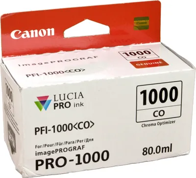 Produktbild von Canon PFI-1000CO Tintentank Chroma Optimizer, Transparent, Tinte auf Pigmentbasis, 80 ml, 680 Seiten