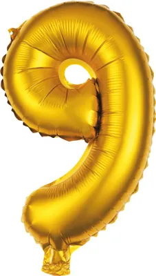 Produktbild von Folienballon Zahl 9 gold 100 cm
