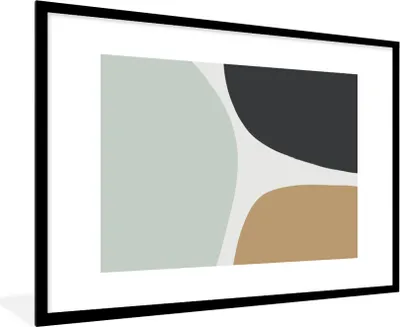 Produktbild von MuchoWow® Gerahmtes Poster Pastell - Minimalismus - Gestaltung 90x60 cm - Poster mit Schwarzem Bilderrahmen Wandposter Rahmen Foto Bilder - Wanddekoration - Fotos