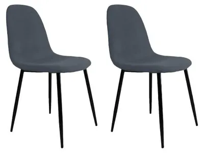 Esszimmerstühle 2er-Set, Metall, Dunkelgrau, 87x42x43 cm