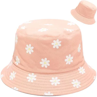 Immagine prodotto di Cappello reversibile da donna e ragazza, motivo floreale, rosa, cotone, taglia 56-58 cm