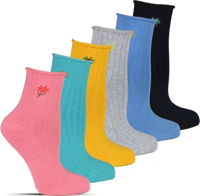 Produktbild von 10 Paar Damensocken ohne Gummi für Frauen, Komfortbund, Strümpfe, bunte Socken