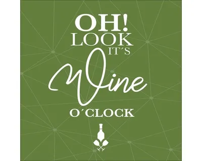 Produktbild von Glasbild It's Wine O'Clock 20x20 cm