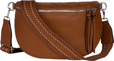 Produktbild von Bauchtasche (TTL-185) Umhängetasche Crossbody-Bag Hüfttasche Kunstleder Italy-Design BROWN