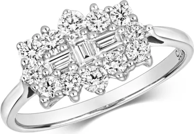 Produktbild von Funkelndes Feuer 9 Karat (375) Weißgold Diamant Damenring Brillant-Schliff 0.75 Karat G - I1 I2, 55 (17.5); TRS317629KWRSO