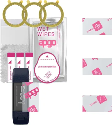 Produktbild von apgo 3 Stück Schutzglas, klar, kompatibel mit Garmin Vivosmart HR Smartwatch, Hybrid 8H, Ersatz für Hartglas, Displayschutzglas, Bildschirmschutz, Displayschutz, kratzfest
