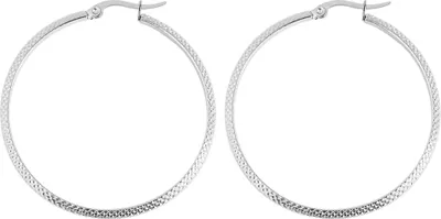 Produktbild von Akzent Edelstahl Creolen Ohrschmuck silberfarbig 40 mm