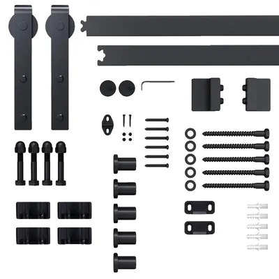 Image de Système de porte coulissante, longueur 200 cm, largeur 40 cm, supporte jusqu'à 100 kg, compatible avec les portes en bois et en verre, installation facile