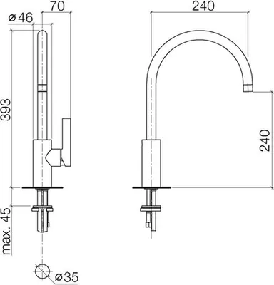 Produktbild von Dornbracht Einhebelmischer Tara Ultra platin, 33816875-08