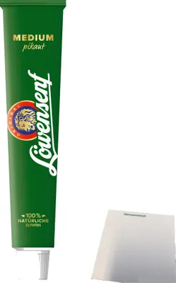 Produktbild von Löwensenf Medium würzig in der Tube mit 100% natürlichen Zutaten (100ml Tube) + usy Block