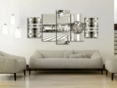 Image de Tableau acoustique Abstrakt Diamant 200 x 100 cm Tableaux Mousse acoustique Absorbeur acoustique haute performance Isolation acoustique Toile 5 pièces Tableau mural Acoustique intérieure Isolation acoustique a-A-0147-b-n