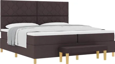 Produktbild von Boxspringbett mit Matratze Dunkelbraun 200 x 200 cm Stoff
