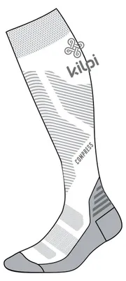 Image de Chaussettes mi-mollet unies Kilpi COMPRESS-U, BLANCHES, taille 35