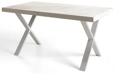 Immagine prodotto di Tavolo da Pranzo 140x80 cm, Tavolo Rettangolare, per Cucina e Sala da Pranzo, Gambe in Metallo Stabili, Collezione Loft X, Marmo