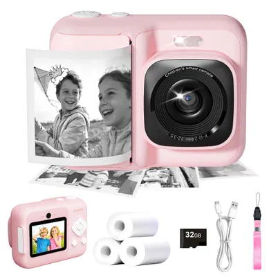 Immagine prodotto di Fotocamera per bambini - Fotocamera istantanea - Video 1080p - 32 GB - Rosa